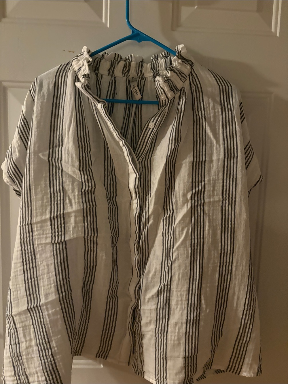 Belle Isle for TorridShort-Sleeve Striped Set - White & Gray-ish blue sz 2X - Picture 5 of 9
